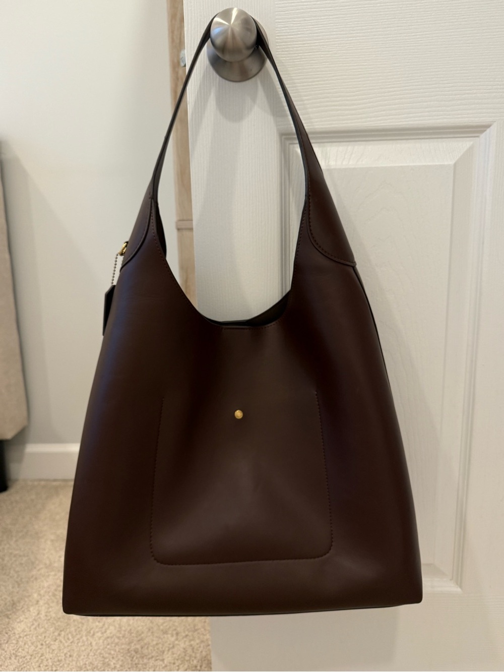 Coach Brooklyn Shoulder Bag 39 / Brass / Maple Dark Brown Leather Hobo - Picture 5 of 10